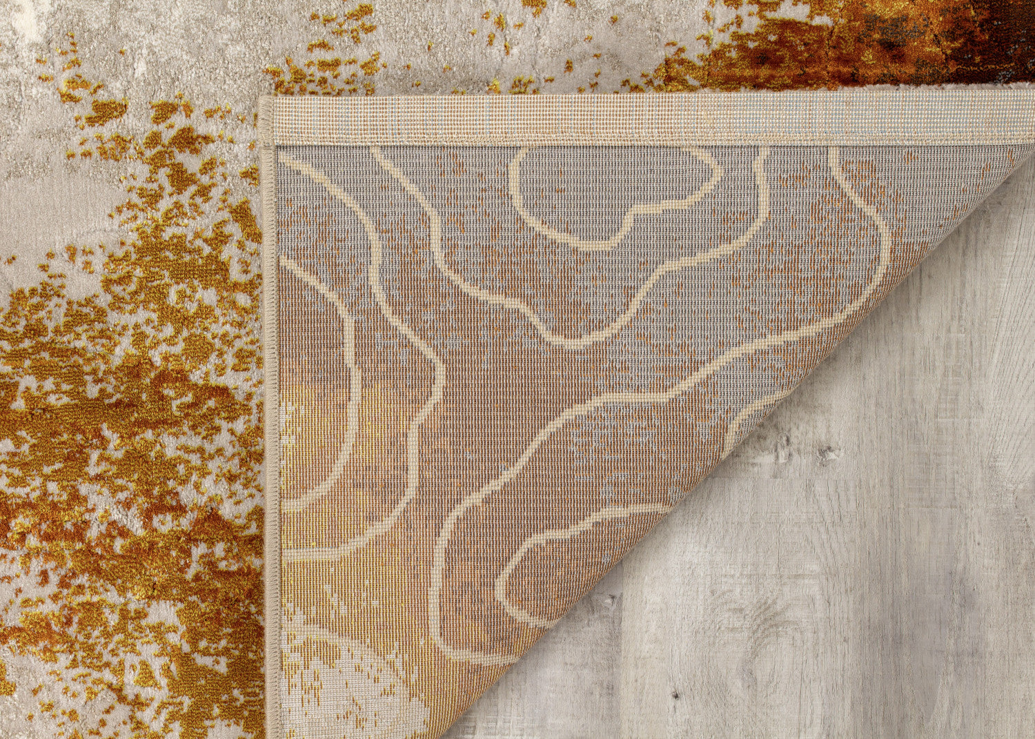 Pollo Distressed Abstract Area Rug - 5' X 8' Cream/Orange