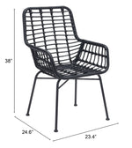 Erwood Outdoor Dining Arm Chair - Black - Set of 2