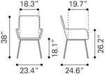 Erwood Outdoor Dining Arm Chair - Black - Set of 2