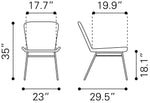 Rosthern Outdoor Dining Chair - Natural/Black - Set of 2