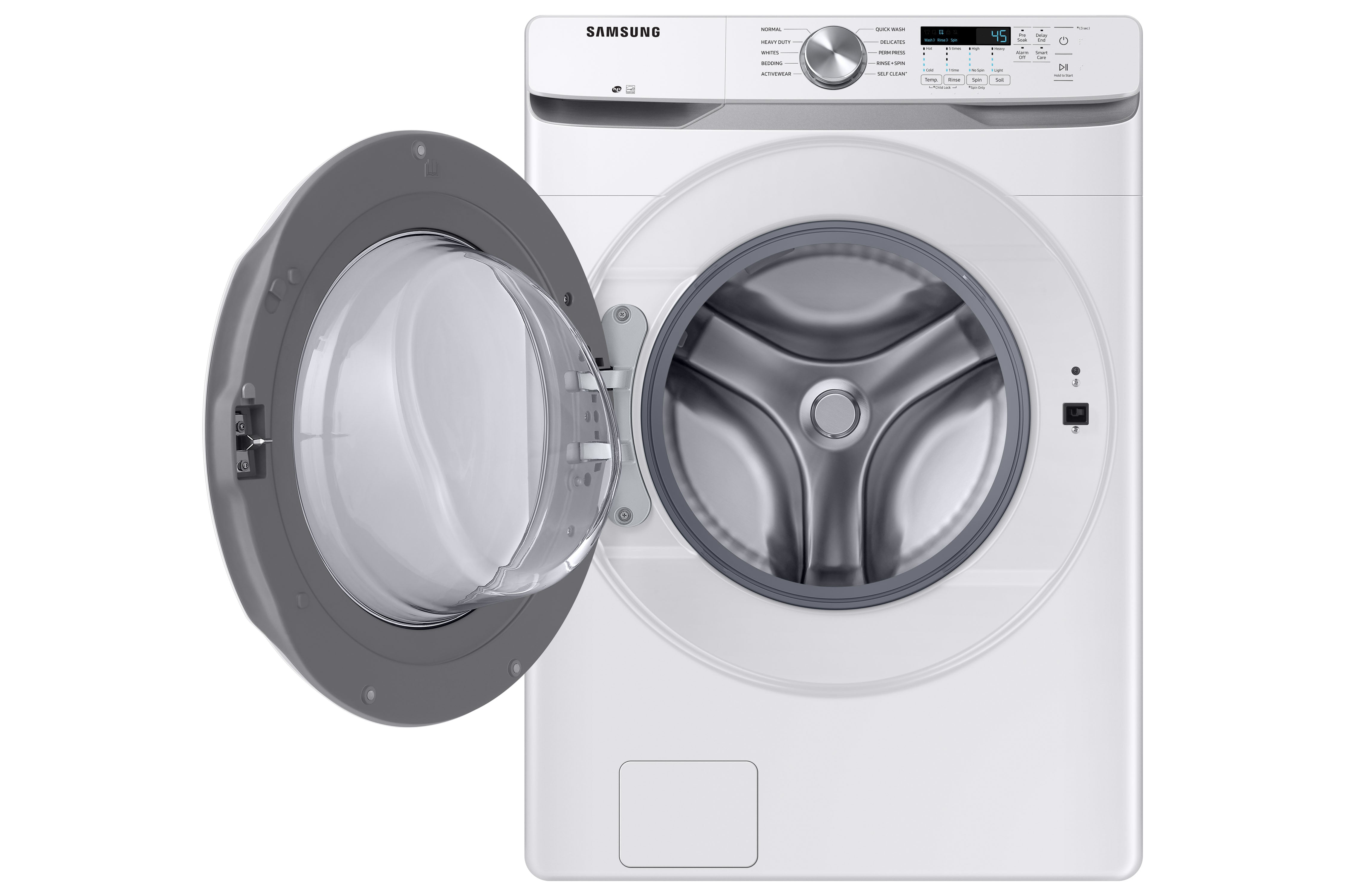 Samsung White Front Load Washer with Shallow Depth (5.2 Cu.Ft) - WF45T6000AW/A5