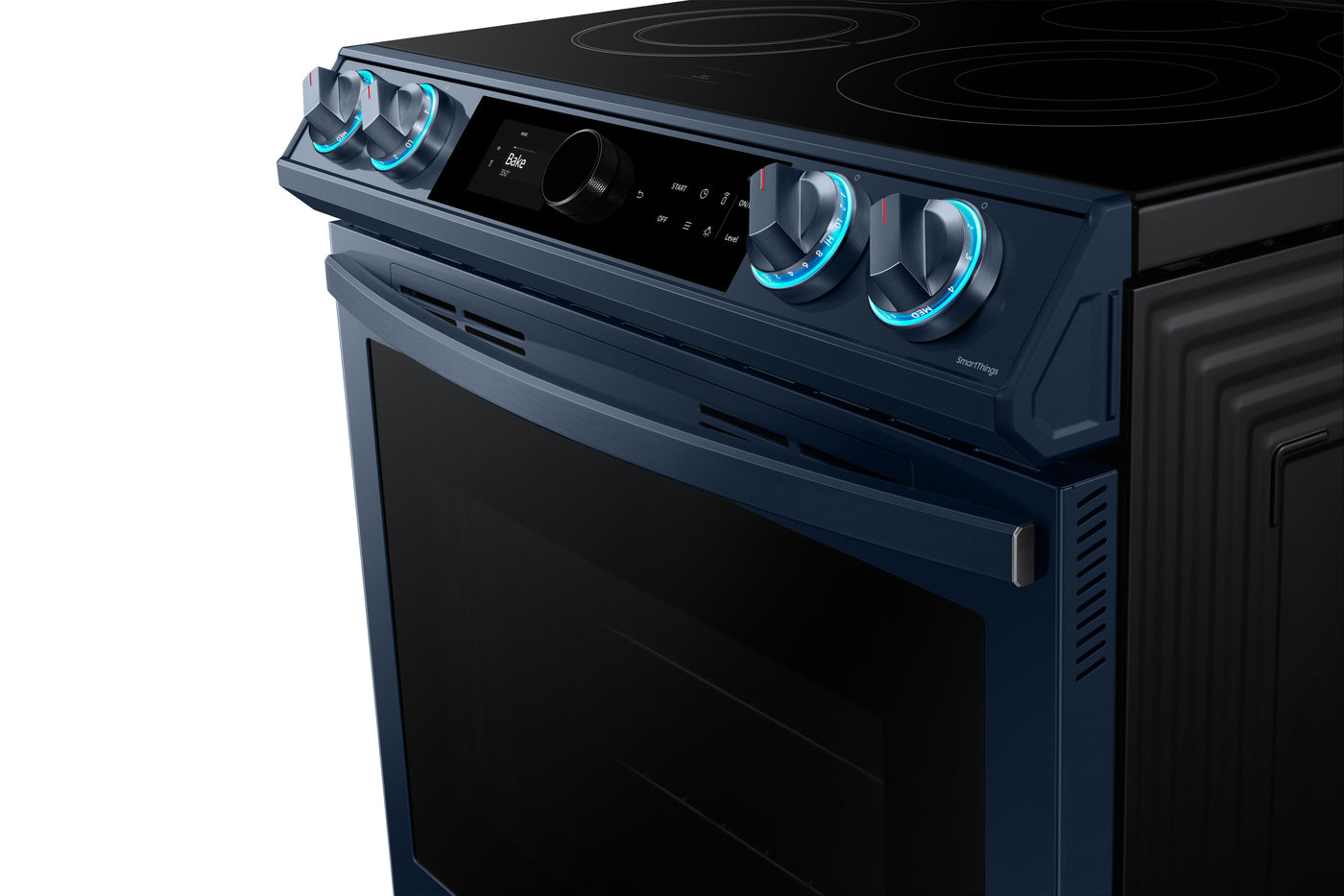 Samsung BESPOKE Navy Steel Slide-in Electric Range with True Convection and Air Fry (6.3 Cu.Ft.) - NE63A8711QN/AC