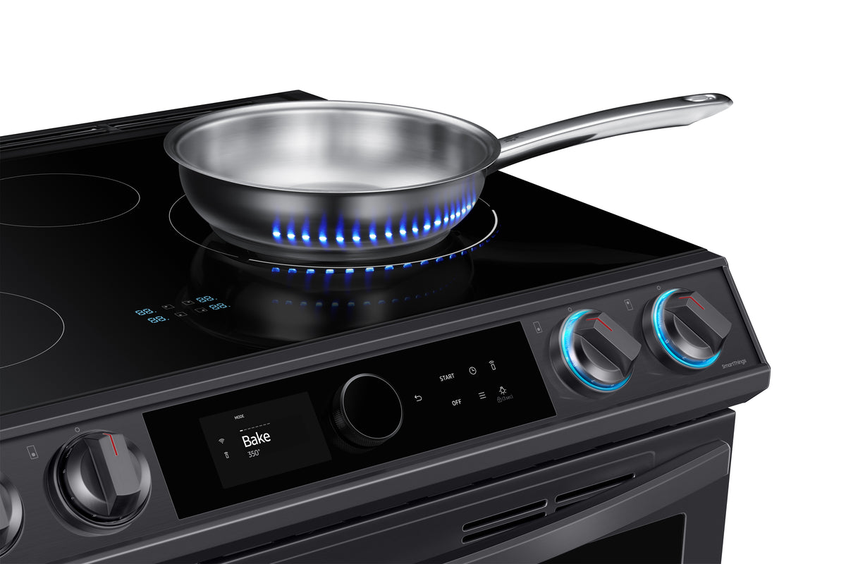 Samsung Black Stainless Steel Slide-In Induction Range with Wi-Fi and Air Fry (6.3 Cu.Ft) - NE63T8911SG/AC