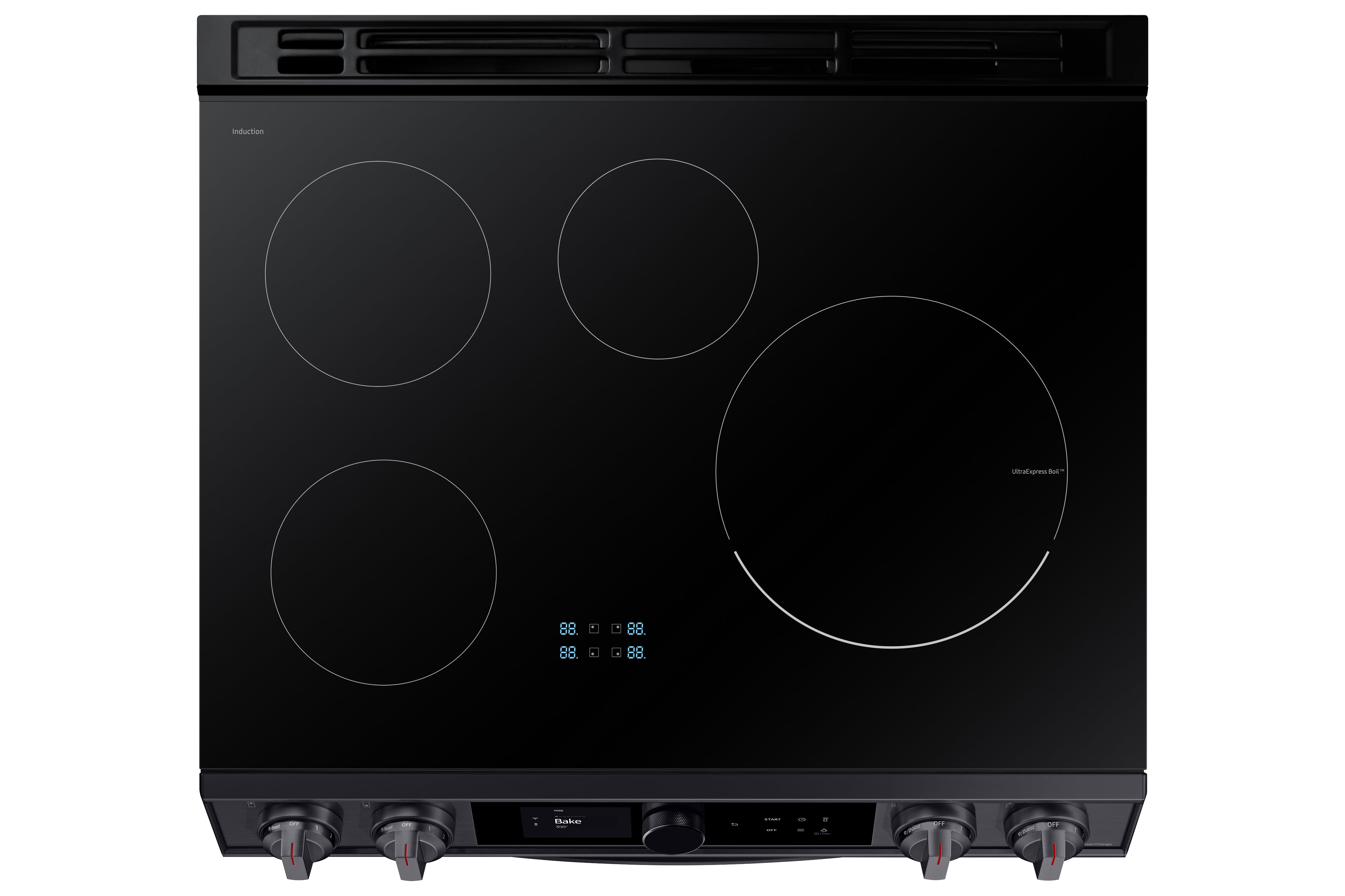 Samsung Black Stainless Steel Slide-In Induction Range with Wi-Fi and Air Fry (6.3 Cu.Ft) - NE63T8911SG/AC