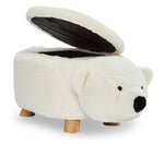 Polar Bear Storage Ottoman - White