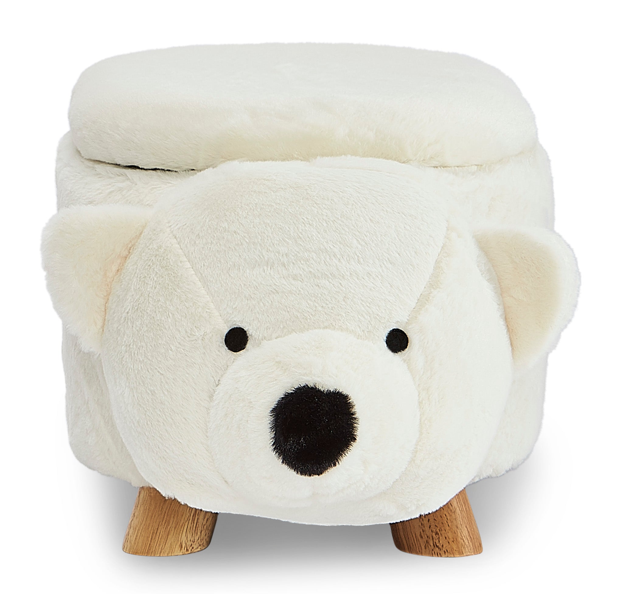 Polar Bear Storage Ottoman - White
