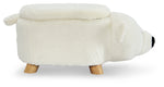 Polar Bear Storage Ottoman - White