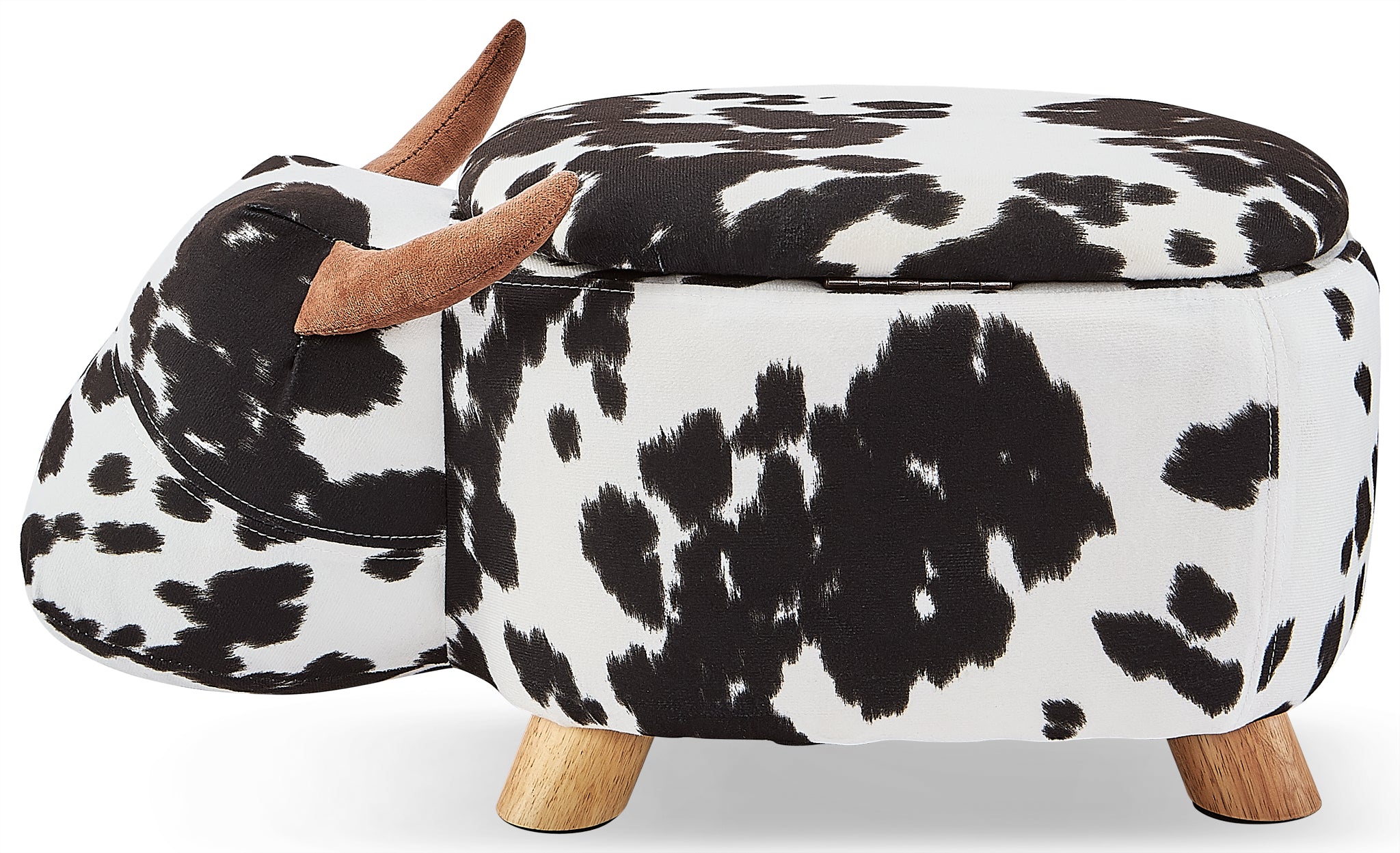 Cow Storage Ottoman - Black and White