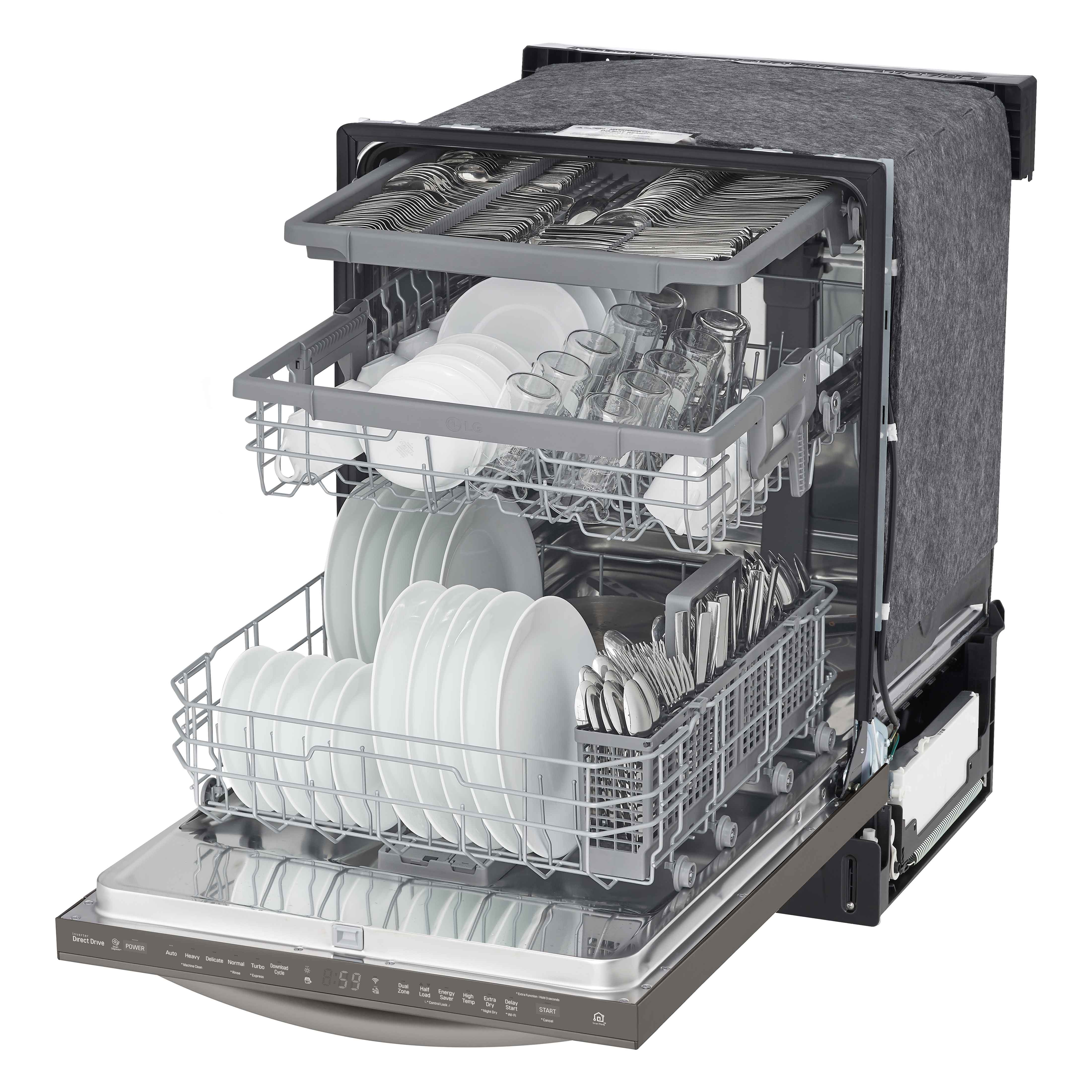 LG Black Stainless Steel Top Control Dishwasher with QuadWash® and 3rd Rack - LDT5678BD