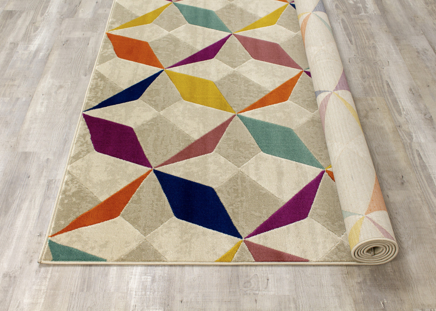 Brille Diamond Checkerboard Area Rug- 5' X 8' - Multi-Colour