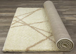 Finesse Lines Crossing Shag Area Rug - 8' X 11' - Cream/Beige