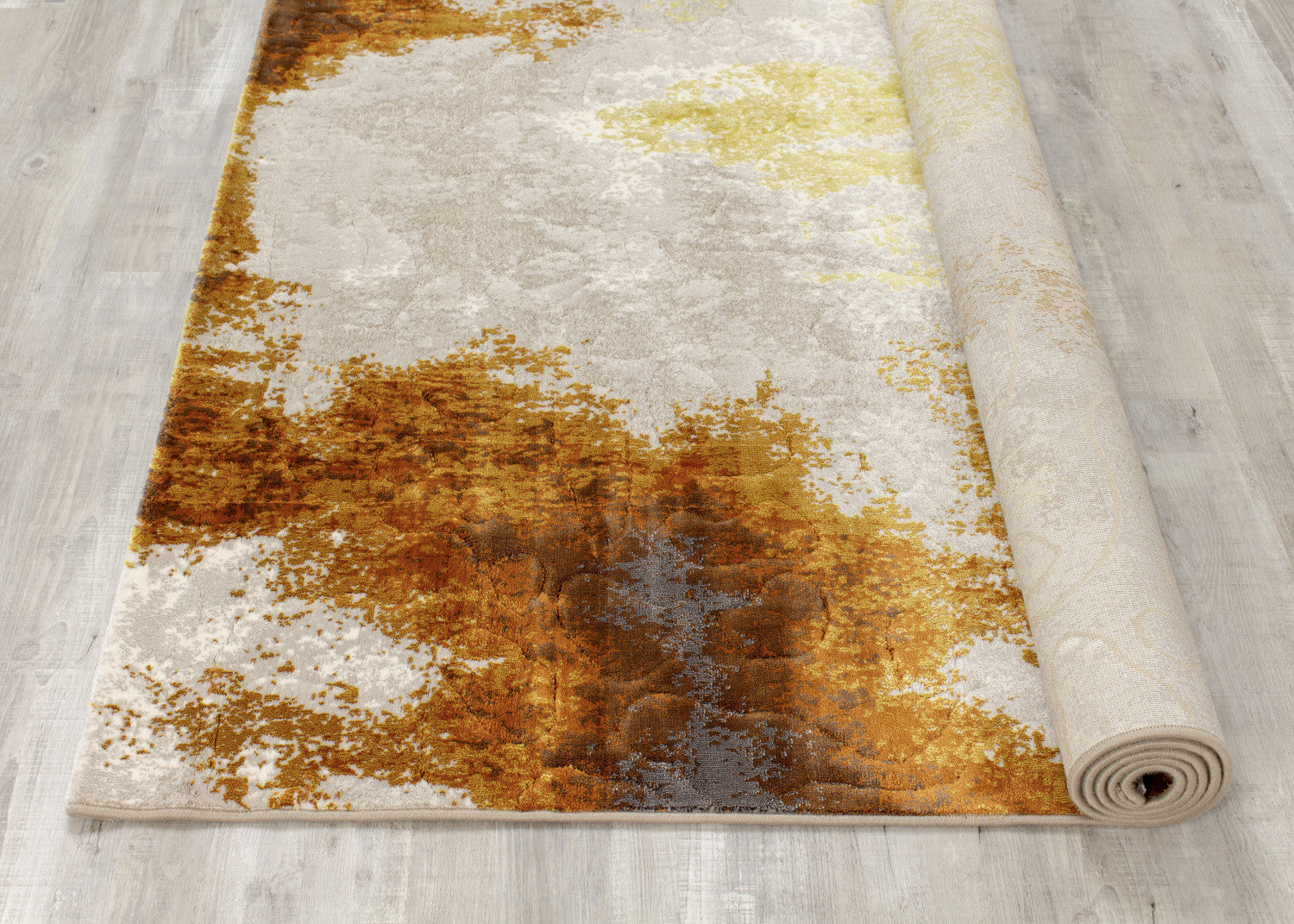 Pollo Distressed Abstract Area Rug - 5' X 8' Cream/Orange