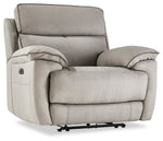 Memphis Dual Power Recliner - Silver Grey