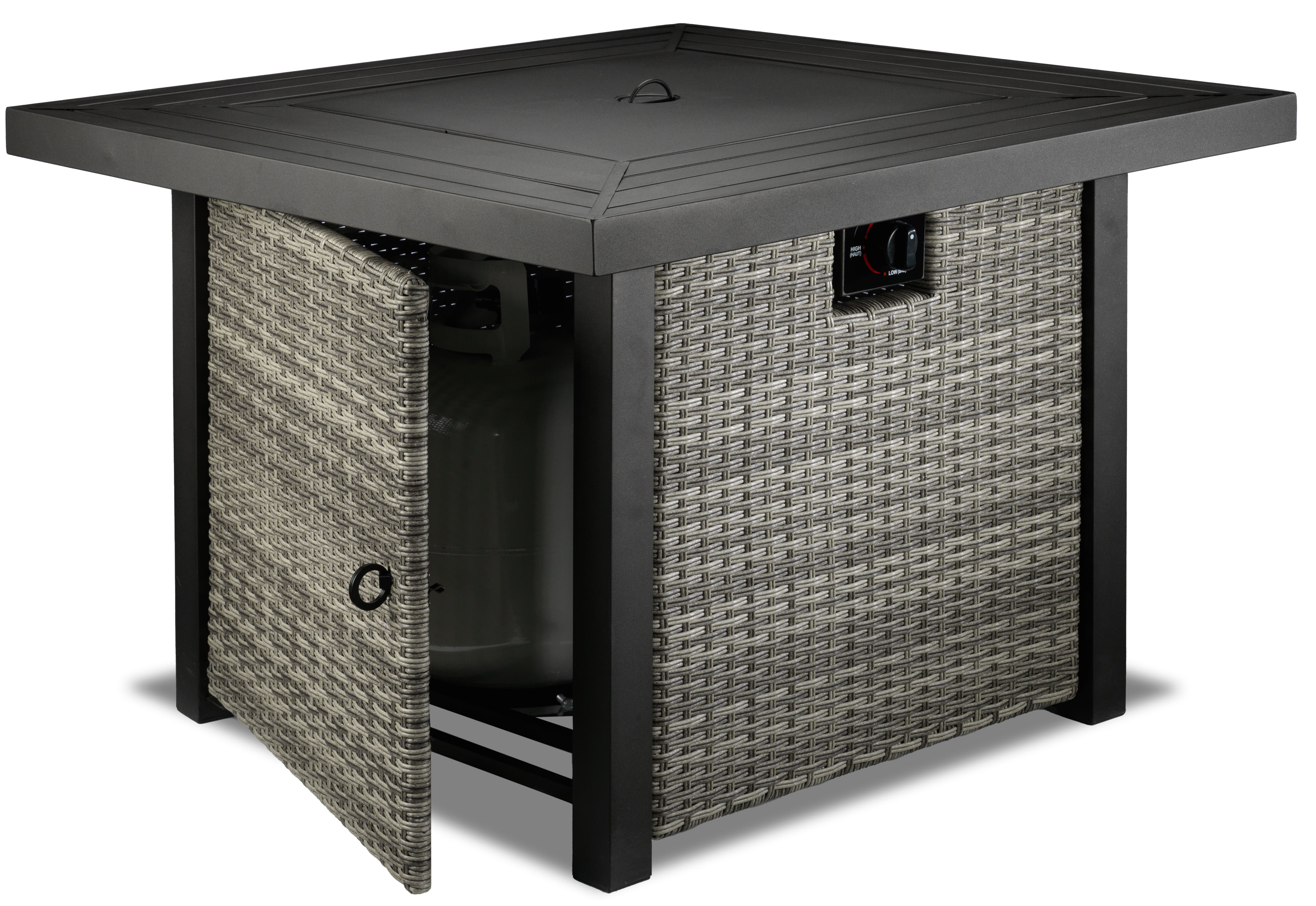 Melville One - Outdoor Square Fire Table - Grey