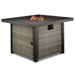Melville One - Outdoor Square Fire Table - Grey