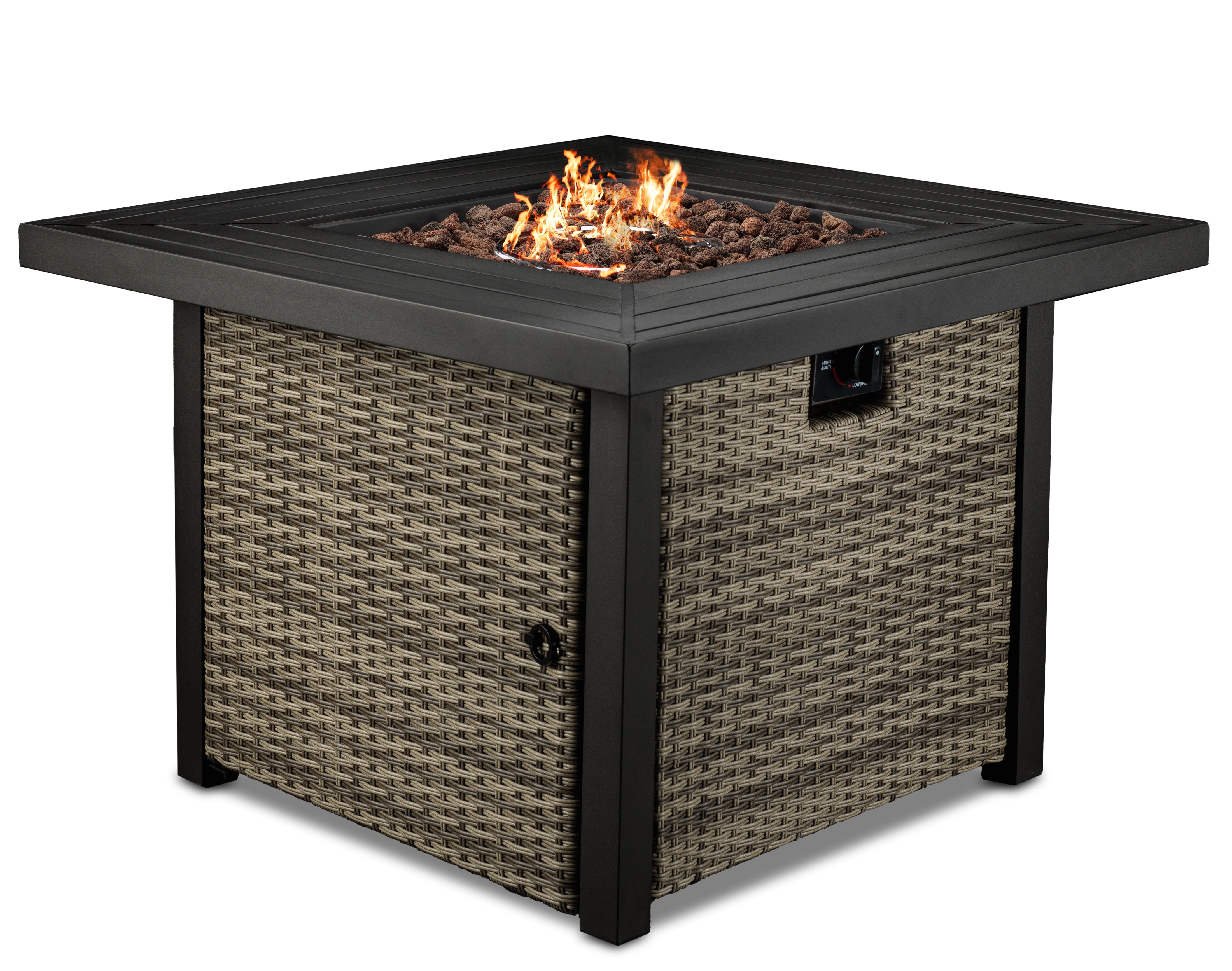 Melville Two - Outdoor Square Fire Table - Blue