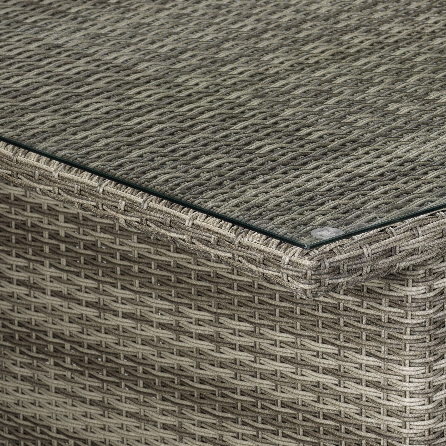 Melville One - Outdoor Banquette Table with Tempered Glass Top