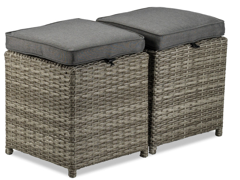 Melville One Outdoor Ottoman Grey Leon's