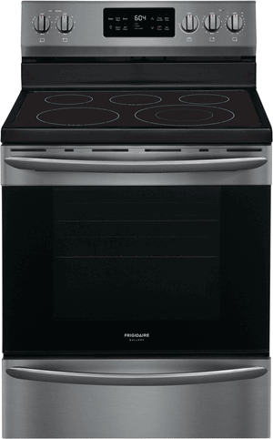 Frigidaire Gallery Cuisinière électrique autonome 5,4 pi³ avec nettoyage à la vapeur acier inoxydable noir GCRE302CAD