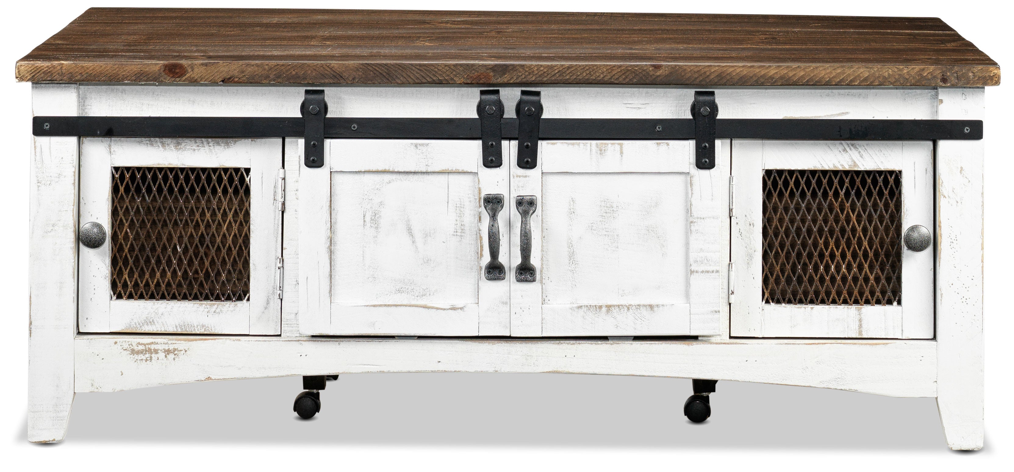 Pueblo 50" Coffee Table - Weathered White