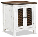 Pueblo 22.75" End Table - Weathered White
