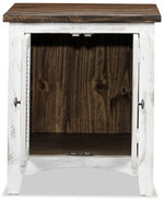 Pueblo 22.75" End Table - Weathered White