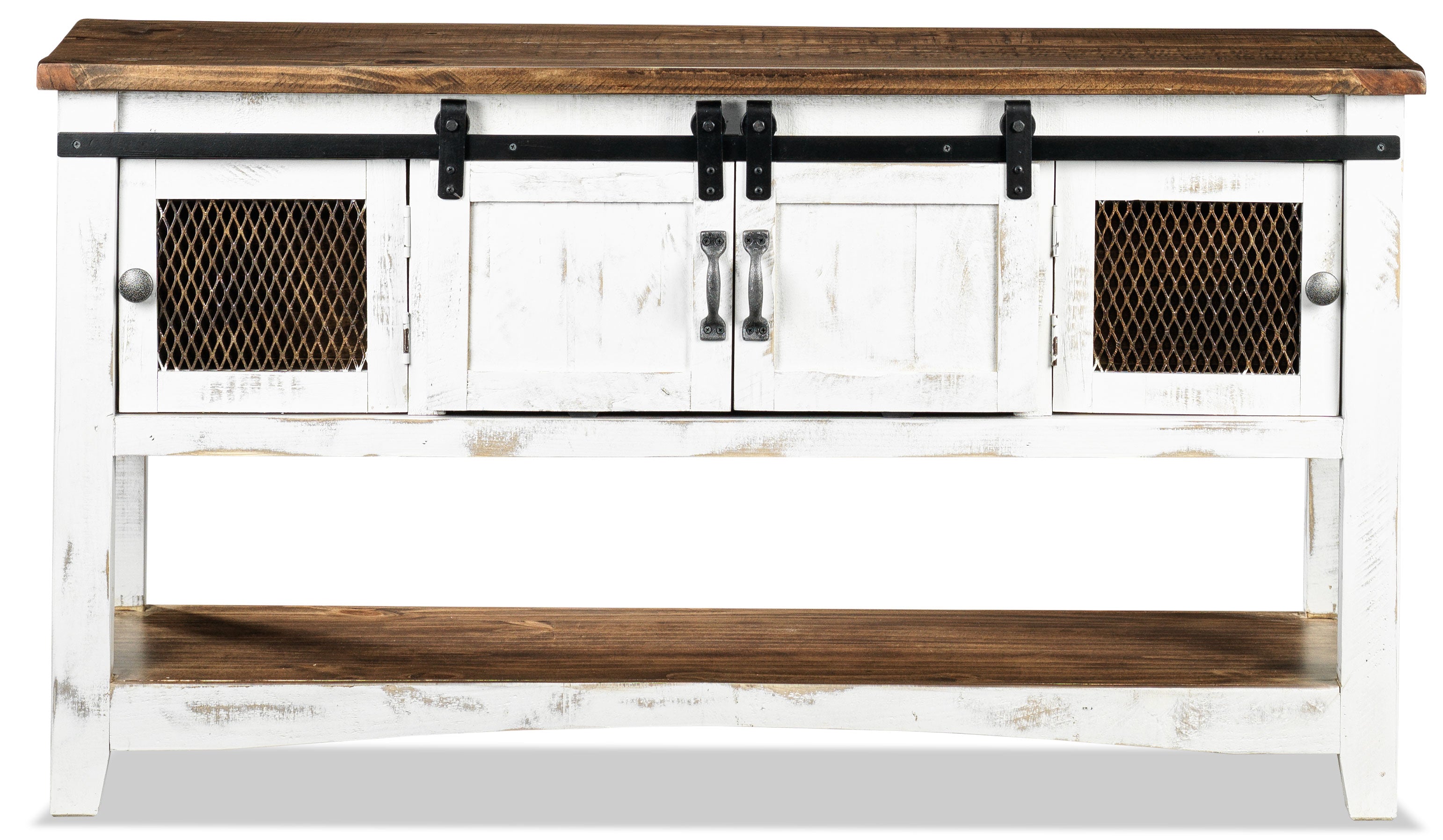 Pueblo 55" Sofa Table - Weathered White