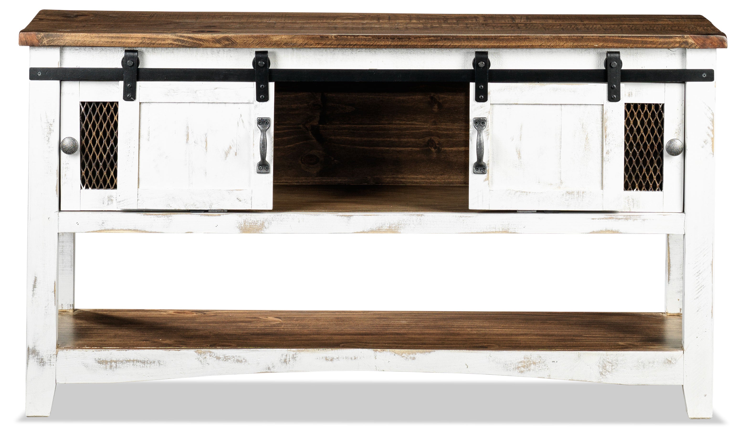Pueblo 55" Sofa Table - Weathered White
