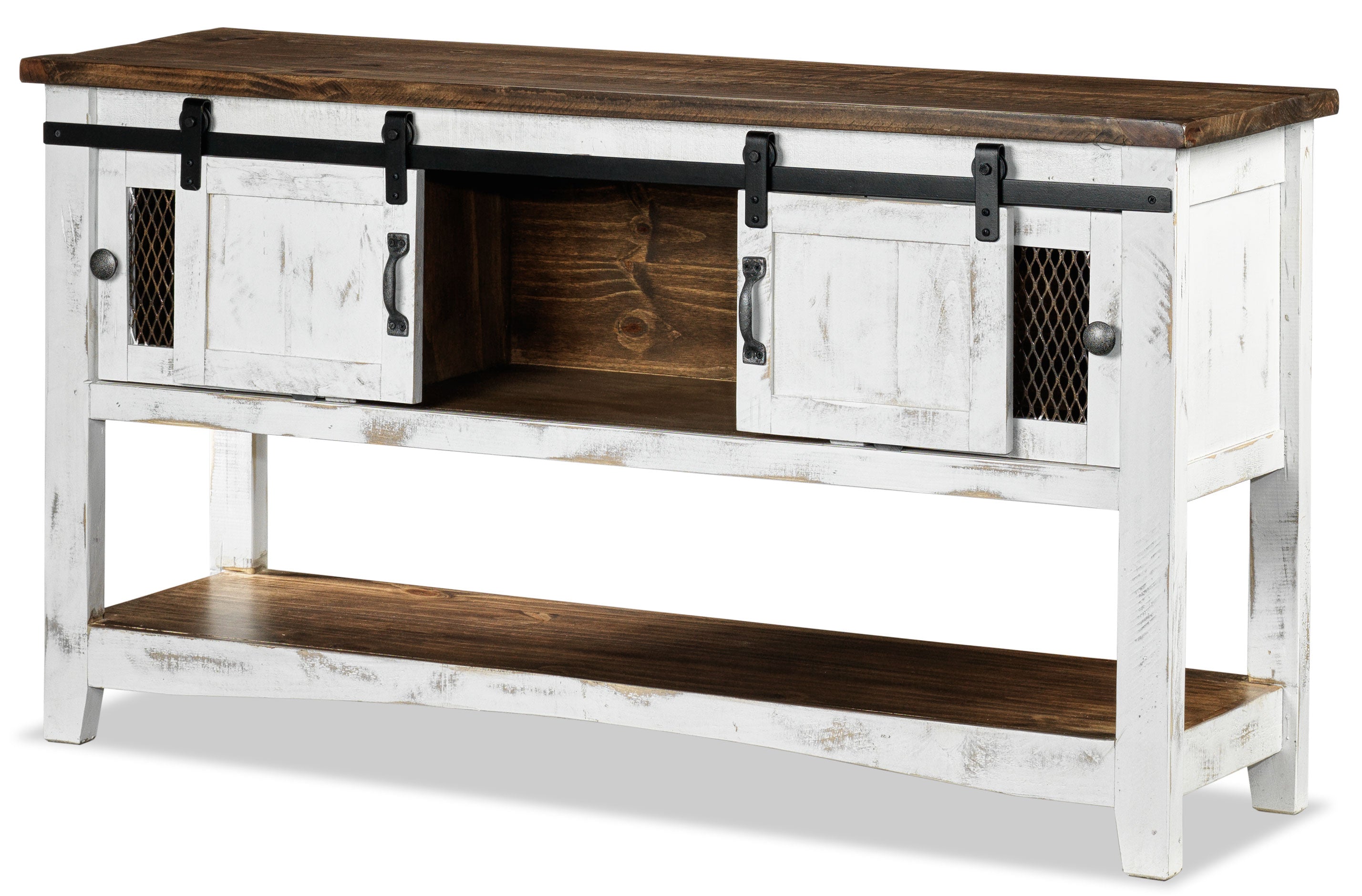 Pueblo 55" Sofa Table - Weathered White