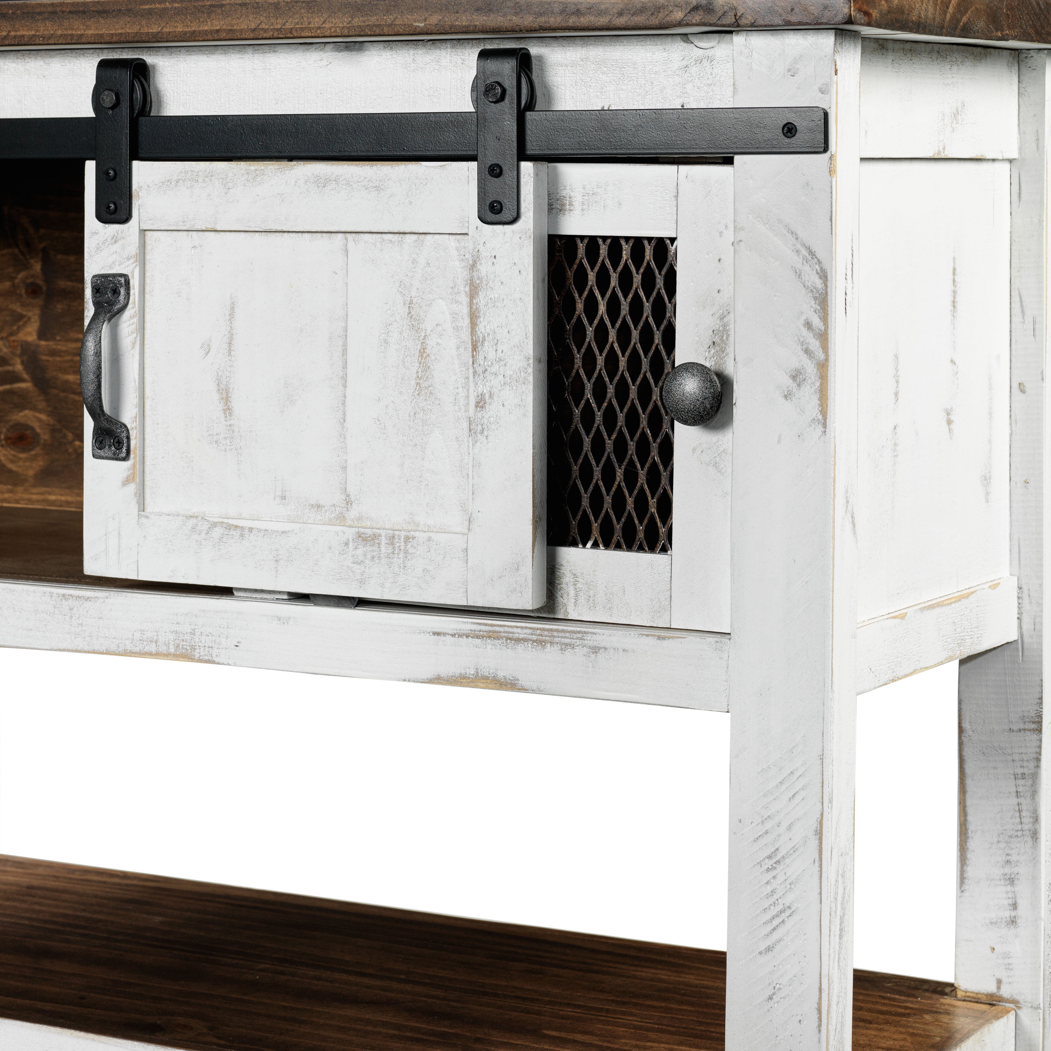 Pueblo 55" Sofa Table - Weathered White