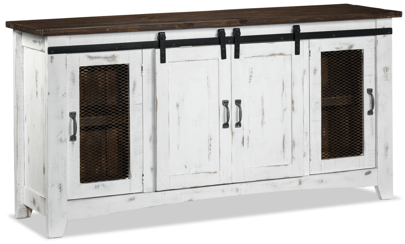 Pueblo 80" TV Stand - Weathered White