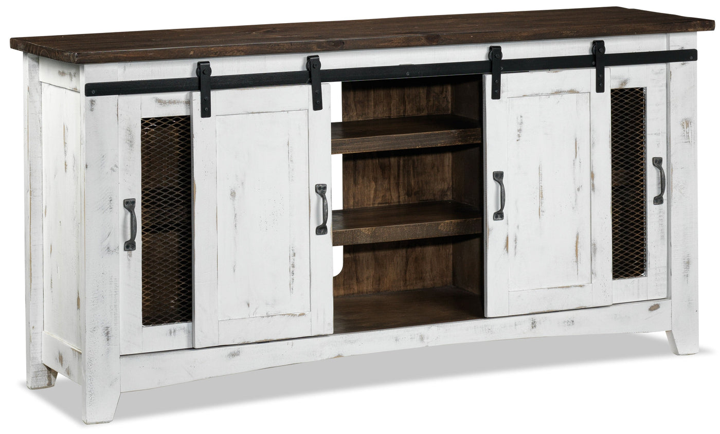 Pueblo 80" TV Stand - Weathered White