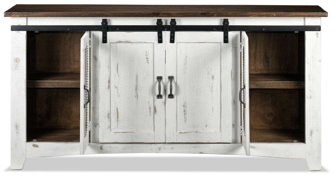 Pueblo 80" TV Stand - Weathered White