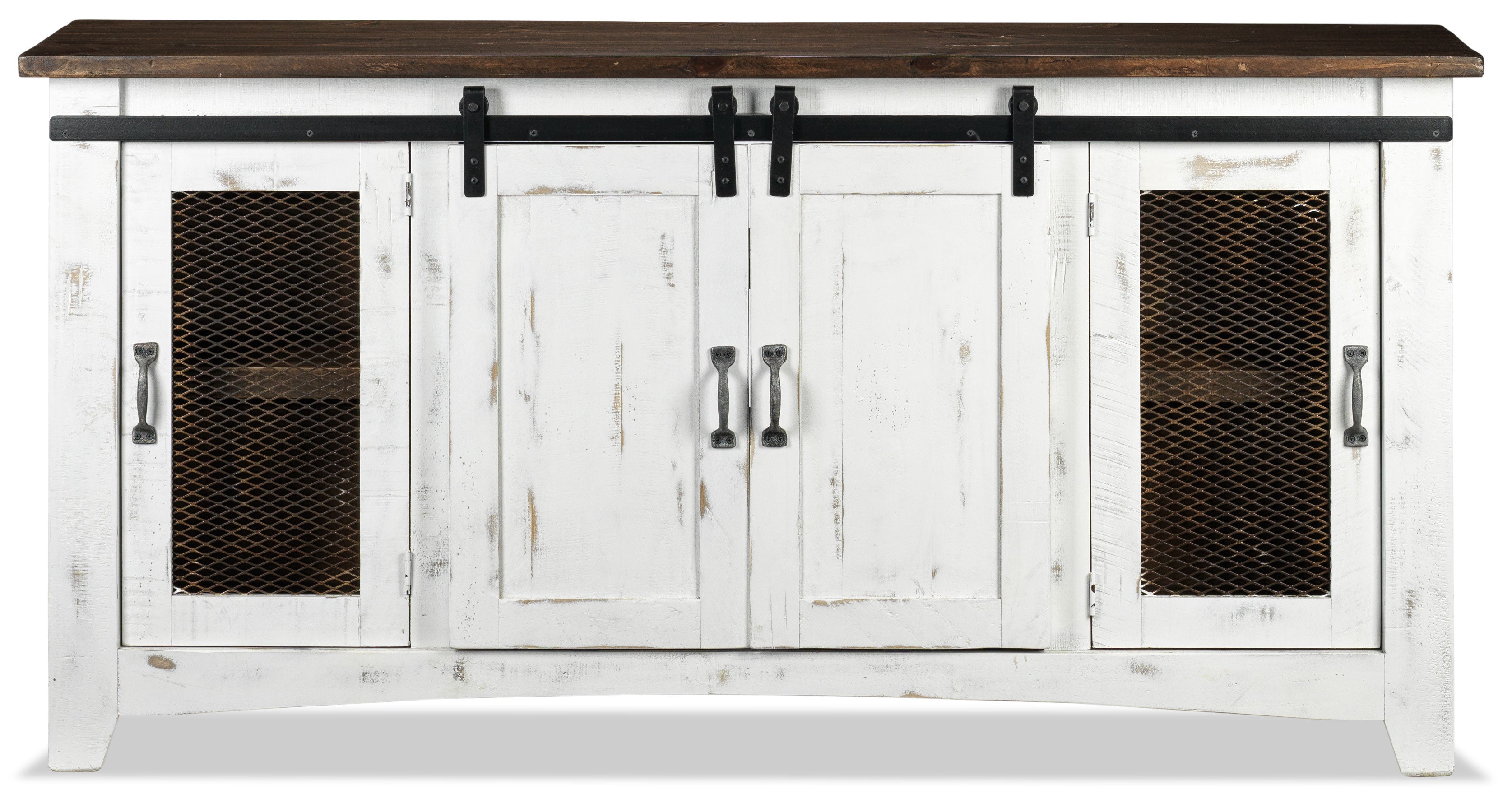 Pueblo 67" TV Stand - Weathered White