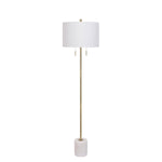 Carrara 60" Floor Lamp - White Marble and Antique Brass