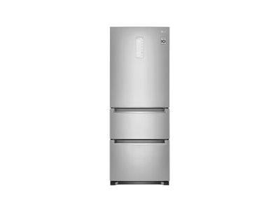 LG Réfrigérateur 3 portes 11,7 pi³ avec compartiment principal réfrigérateur/congélateur convertible pour aliments spécialisés (kimchi et sushi) 27 po argent platine LRKNS1205V