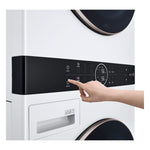 LG White Front Load LG WashTower™ with Centre Control™ 5.2 Cu.Ft. Steam Washer and 7.4 Cu. Ft. Electric Dryer - WKE100HWA