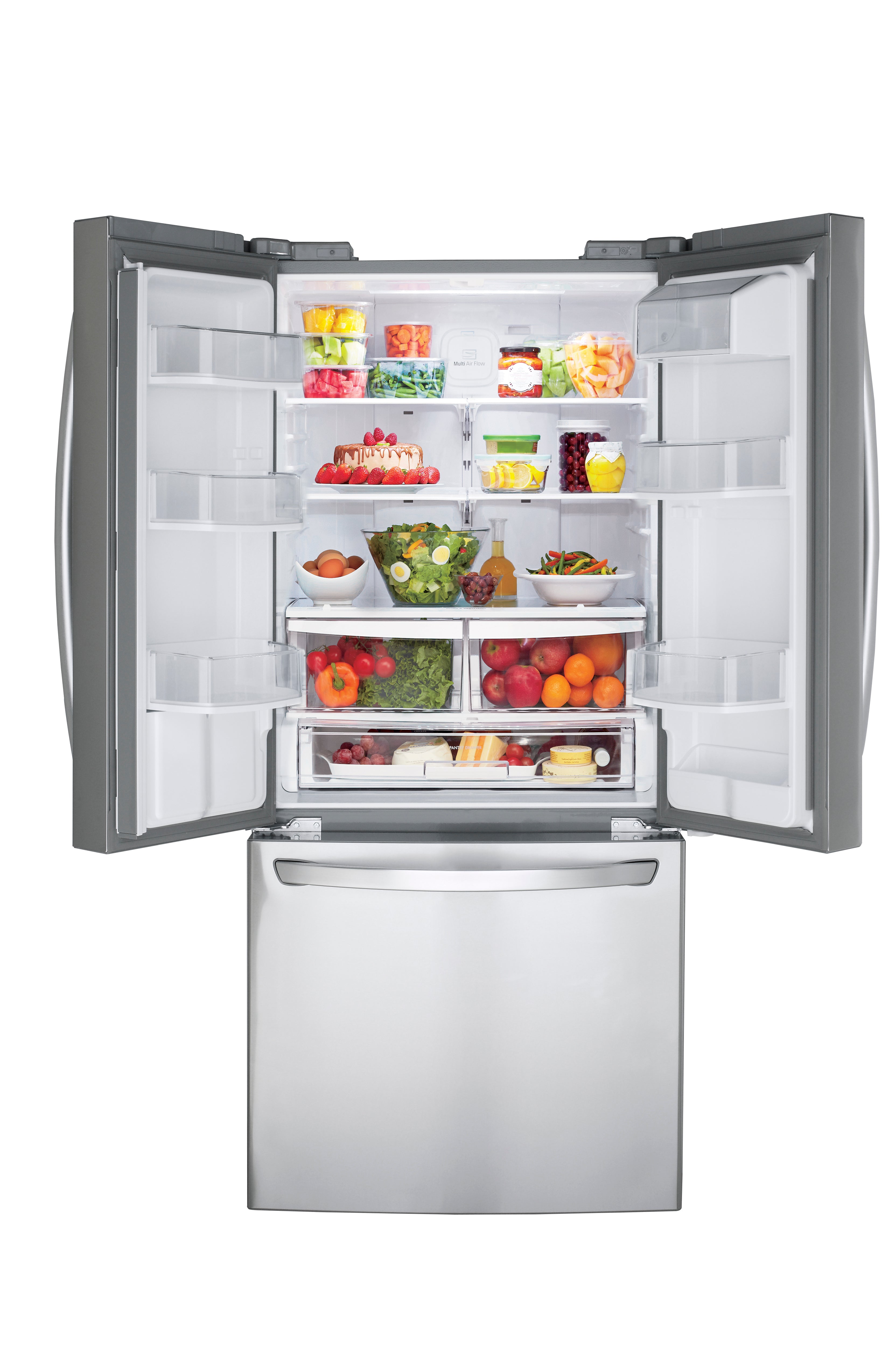 LG 30" 22 Cu. Ft. Smudge Resistant Stainless Steel French Door Refrigerator with Water dispenser - LRFWS2200S