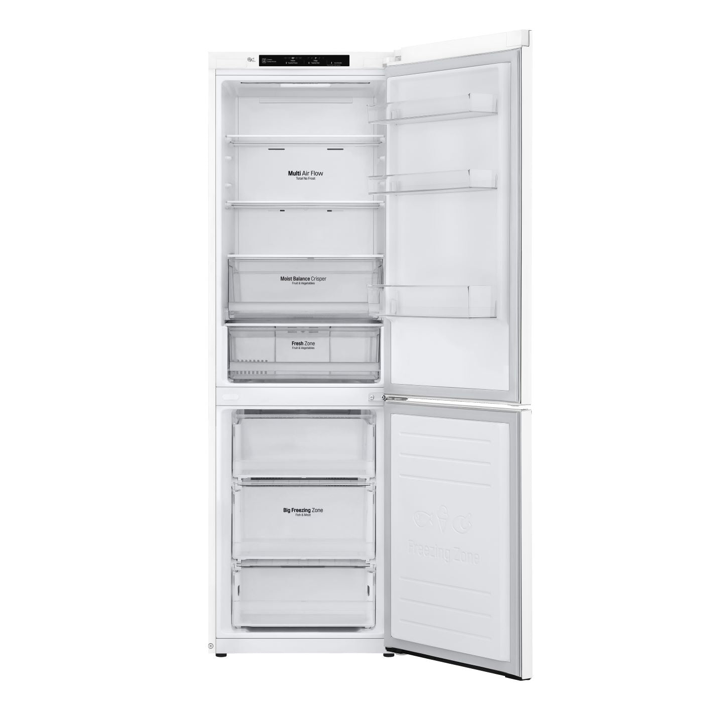 LG 24" 12 Cu. Ft. White Counter Depth Bottom-Freezer Refrigerator with DoorCooling+ - LBNC12231W