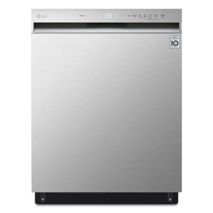LG Lave-vaisselle encastré 24 po à commande frontale avec QuadWash® et système EasyRack® Plus acier inoxydable LDFN3432T