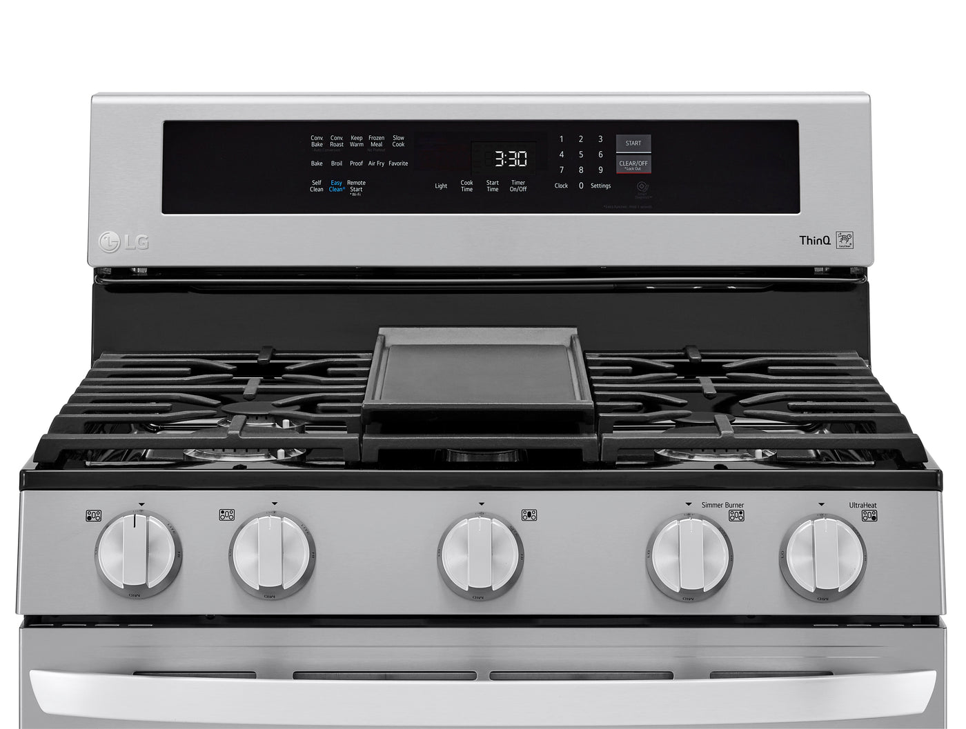 LG Smudge Resistant Stainless Steel True Convection InstaView™ Gas Range with Air Fry and Wi-Fi Enabled (5.8 Cu.Ft) - LRGL5825F