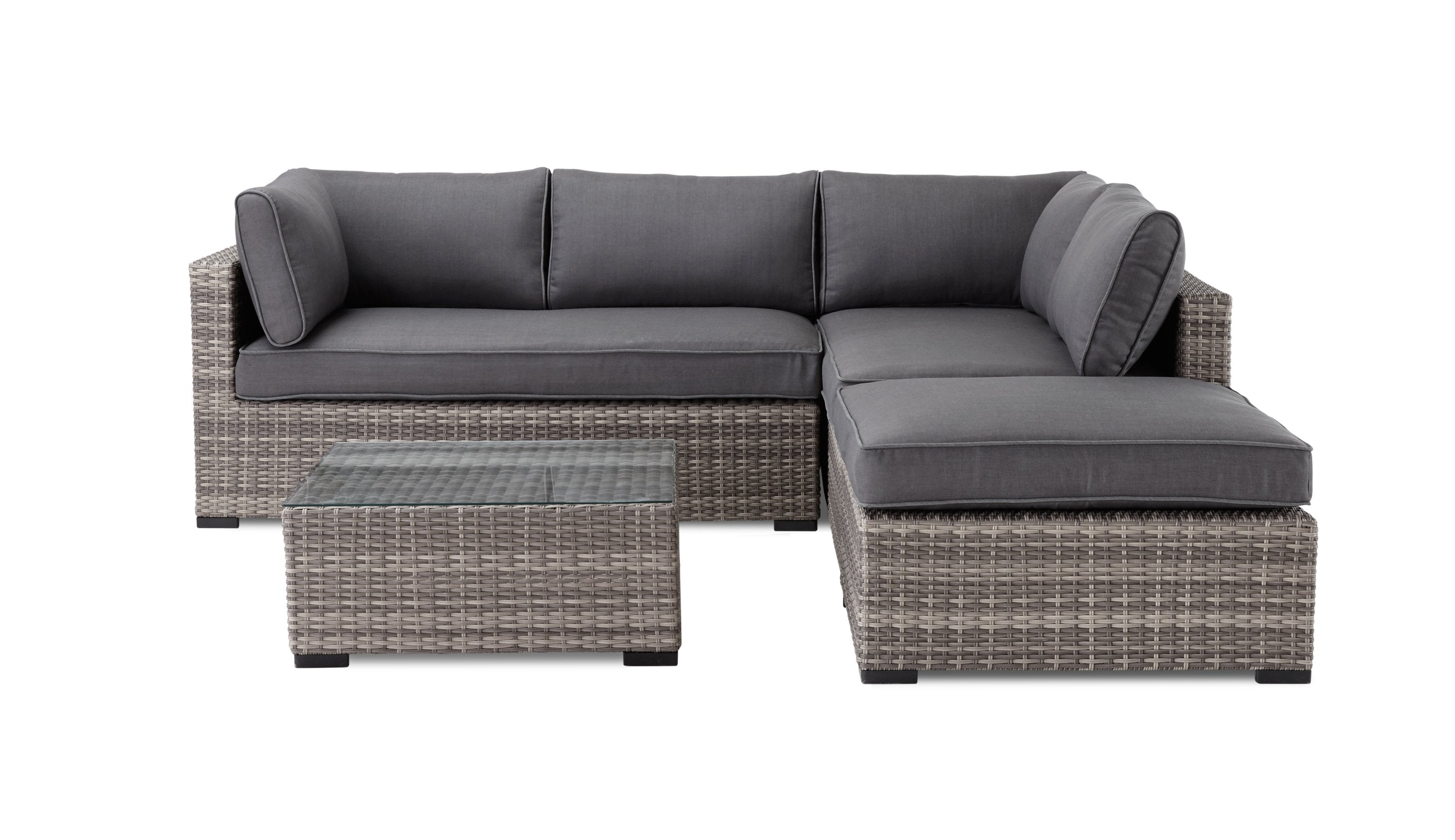 Caribe 2-Piece Outdoor Sectional and Ottoman - Grey