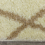 Finesse Lines Crossing Shag Area Rug - 8' X 11' - Cream/Beige