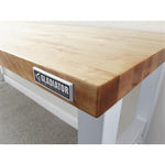 Gladiator Hammered White 4' Adjustable Height Hardwood Workbench - GAWB04HWJW