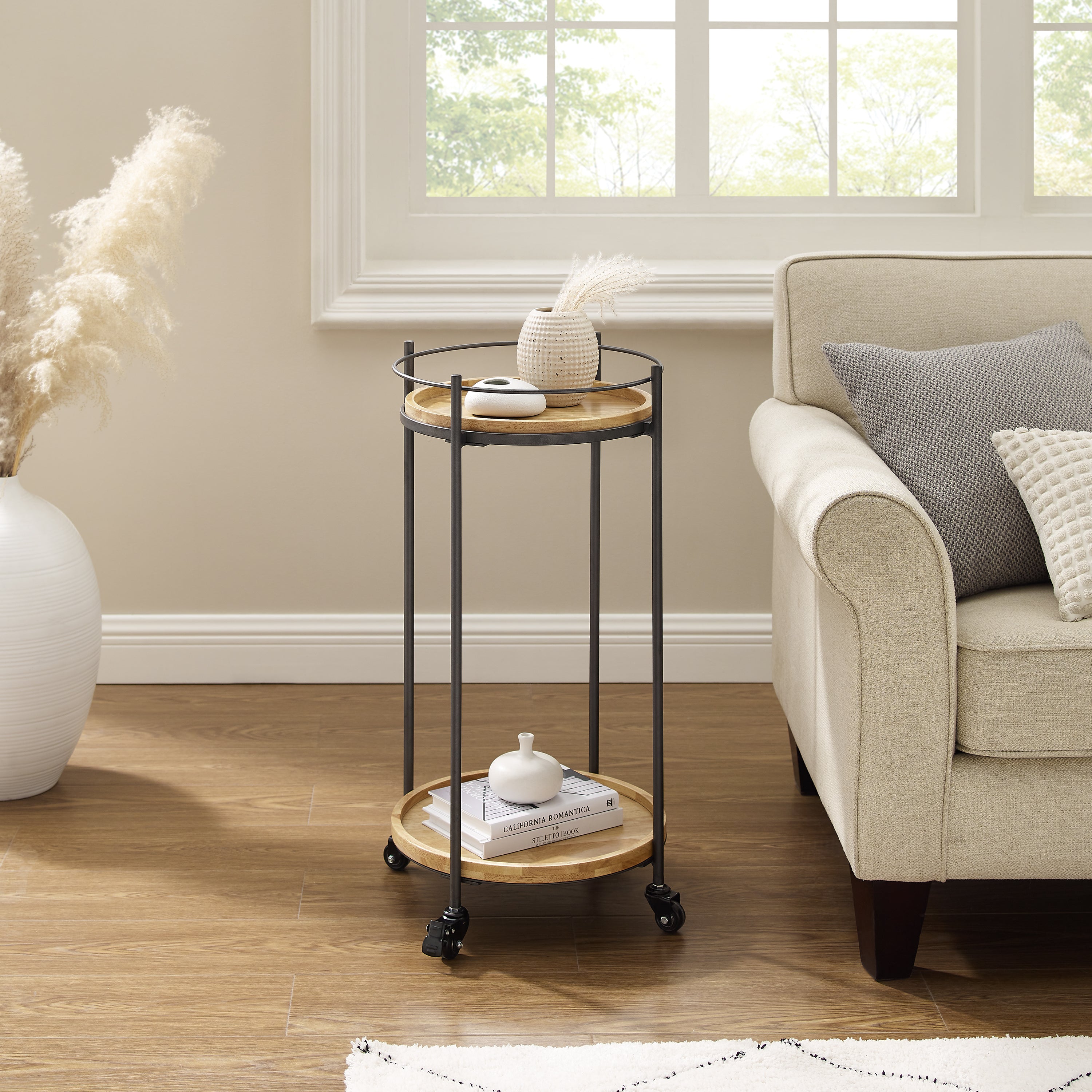 Eliya Round Bar Cart - Black