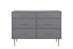 Valerie Glam 6-Drawer Dresser - Dark Grey