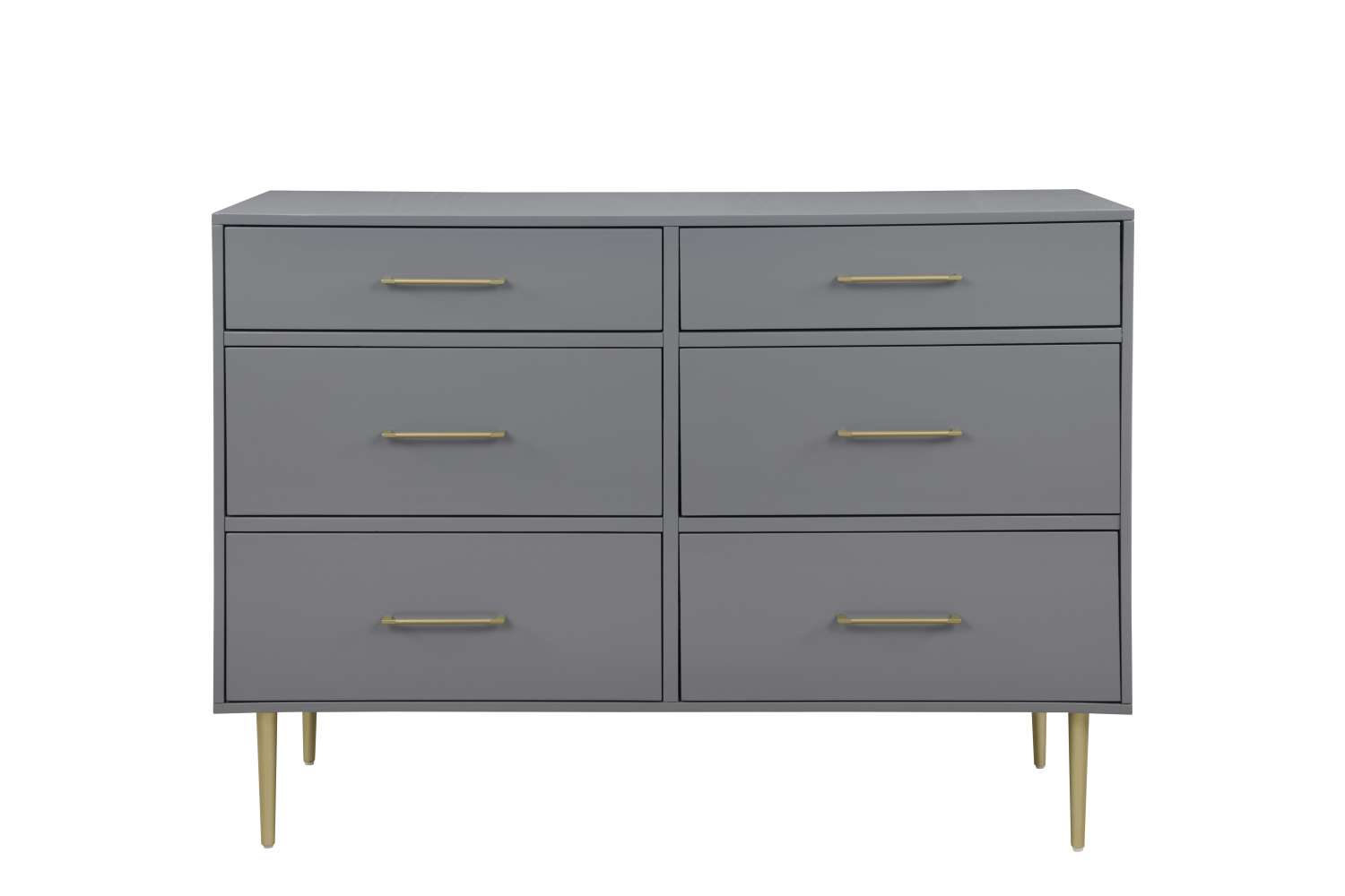 Valerie Glam 6-Drawer Dresser - Dark Grey