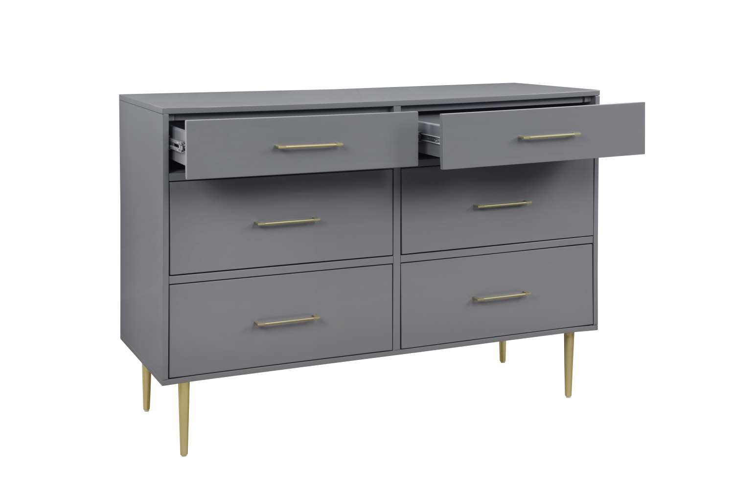 Valerie Glam 6-Drawer Dresser - Dark Grey