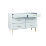 Valerie Glam 6 Drawer Dresser - Light Grey