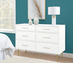 Valerie Glam 6 Drawer Dresser - White